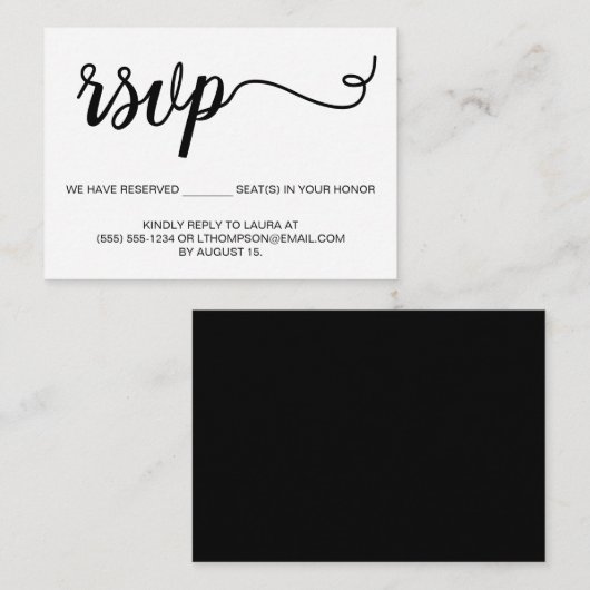 白黒の予算のEシンプルメールの返信 ノートカード (正面/裏面)