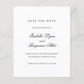 白黒の予算結婚式の日付を保存 (正面)