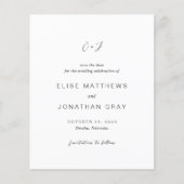 白黒の予算結婚式の日付を保存 (正面)