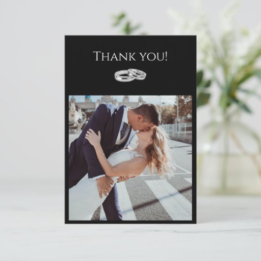 白黒の事結婚の – サンキューカード (スタンド正面)