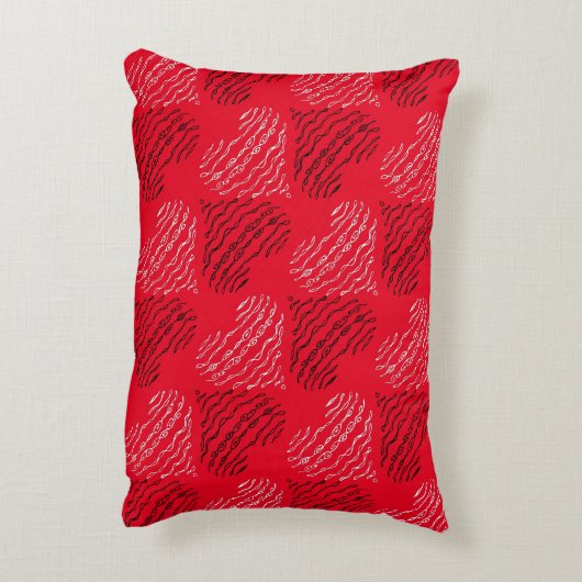 白黒の交互ハート線 アクセントクッション (裏面(縦))