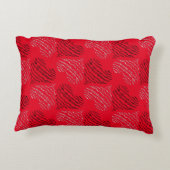 白黒の交互ハート線 アクセントクッション (裏面)