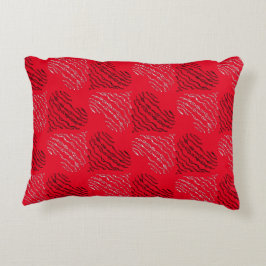 白黒の交互ハート線 アクセントクッション