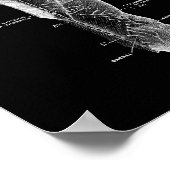 白黒の人間の背部解剖学プリント ポスター (角)