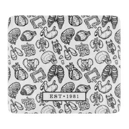 白黒の人間モダン解剖学スケッチカスタム カッティングボード