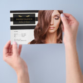 白黒の付きゴールデンストライプまつげ チラシ (ハンドル)