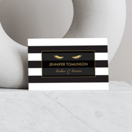 白黒の付きゴールデンストライプまつげ 名刺