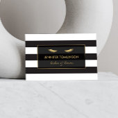 白黒の付きゴールデンストライプまつげ 名刺