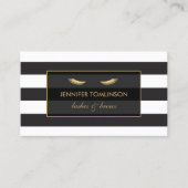 白黒の付きゴールデンストライプまつげ 名刺 (正面)