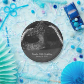 白黒の仮装マスクと真珠パーティー ペーパープレート (パーティー)