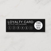 白黒の会社のカスタムロゴ ロイヤリティカード (正面)