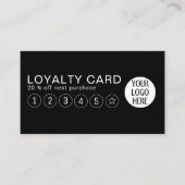白黒の会社のカスタムロゴ ロイヤリティカード (正面)
