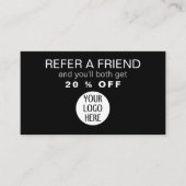 白黒の会社のカスタムロゴ 紹介カード (正面)