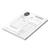 白黒の会社ビジネス請求書ノートパッド ノートパッド (回転)