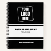 白黒の会社ブランディング&ギフ企業のト ノートブック (正面)