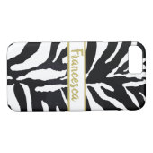 白黒の個人名ゼブラ Case-Mate iPhoneケース (裏面(横))