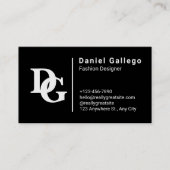 白黒の個人用シンプル 名刺 (正面)