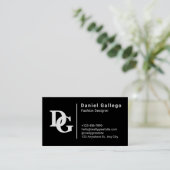 白黒の個人用シンプル 名刺 (スタンド正面)