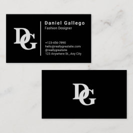 白黒の個人用シンプル 名刺