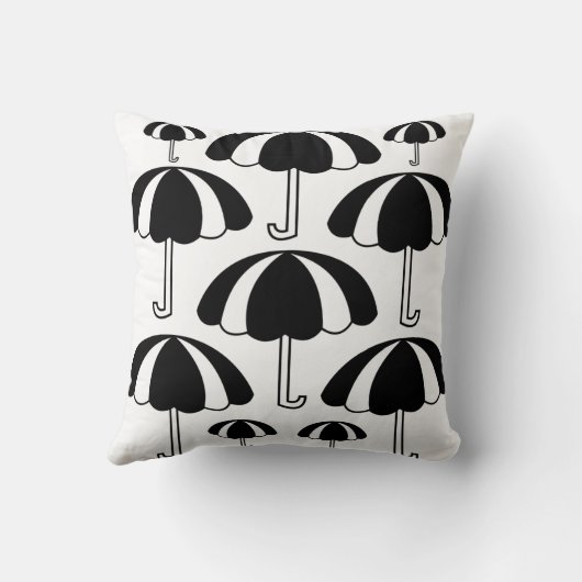 白黒の傘 クッション (裏面)