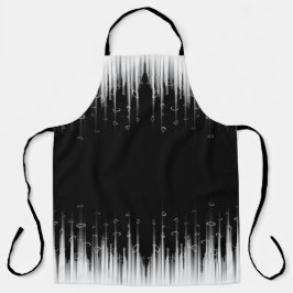 白黒の催眠性の丸い線ストリークアート エプロン