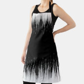 白黒の催眠性の丸い線ストリークアート エプロン (インサイチュ)