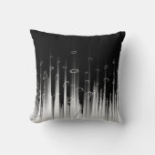 白黒の催眠性の丸い線ストリークアート クッション (正面)
