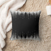 白黒の催眠性の丸い線ストリークアート クッション (ブランケット)