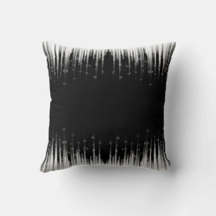 白黒の催眠性の丸い線ストリークアート クッション