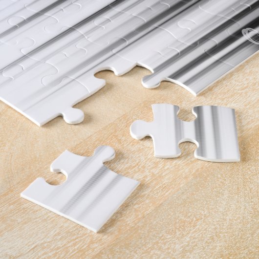 白黒の催眠性の丸い線ストリークアート ジグソーパズル (側面)