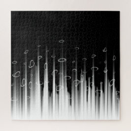 白黒の催眠性の丸い線ストリークアート ジグソーパズル