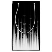 白黒の催眠性の丸い線ストリークアート スモールペーパーバッグ (正面)