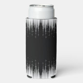 白黒の催眠性の丸い線ストリークアート スリム缶クーラー (Seltzer裏面)