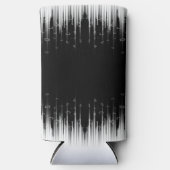 白黒の催眠性の丸い線ストリークアート スリム缶クーラー (正面)