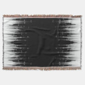 白黒の催眠性の丸い線ストリークアート スローブランケット (正面)