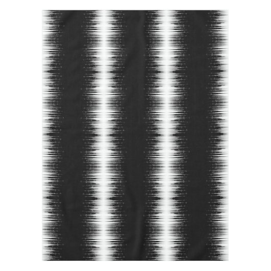 白黒の催眠性の丸い線ストリークアート テーブルクロス (正面)