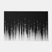 白黒の催眠性の丸い線ストリークアート ドアマット (正面)