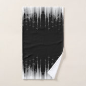 白黒の催眠性の丸い線ストリークアート バスタオルセット (ハンドタオル)