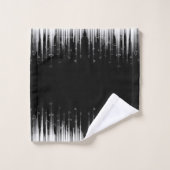 白黒の催眠性の丸い線ストリークアート バスタオルセット (ウォッシュタオル)