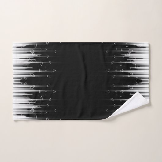 白黒の催眠性の丸い線ストリークアート バスタオルセット (ハンドタオル)