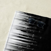 白黒の催眠性の丸い線ストリークアート ビーチタオル (インサイチュ)