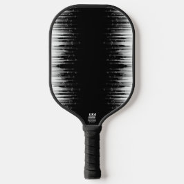 白黒の催眠性の丸い線ストリークアート ピックルボールラケット