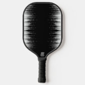 白黒の催眠性の丸い線ストリークアート ピックルボールラケット (裏面)
