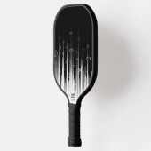 白黒の催眠性の丸い線ストリークアート ピックルボールラケット (左)