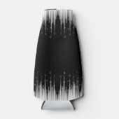 白黒の催眠性の丸い線ストリークアート ボトルクーラー (正面)