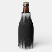 白黒の催眠性の丸い線ストリークアート ボトルクーラー (ボトル正面)