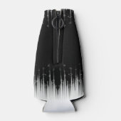 白黒の催眠性の丸い線ストリークアート ボトルクーラー (裏面)