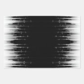 白黒の催眠性の丸い線ストリークアート ラッピングペーパーシート (正面2)