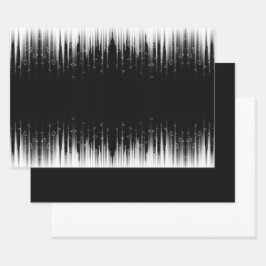 白黒の催眠性の丸い線ストリークアート ラッピングペーパーシート