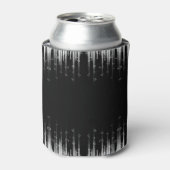 白黒の催眠性の丸い線ストリークアート 缶クーラー (缶正面)